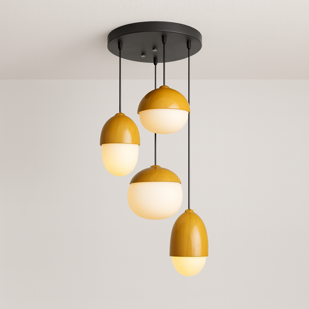 Luminária Pendente Moderna Minimalista Vidro Madeira Sarphati