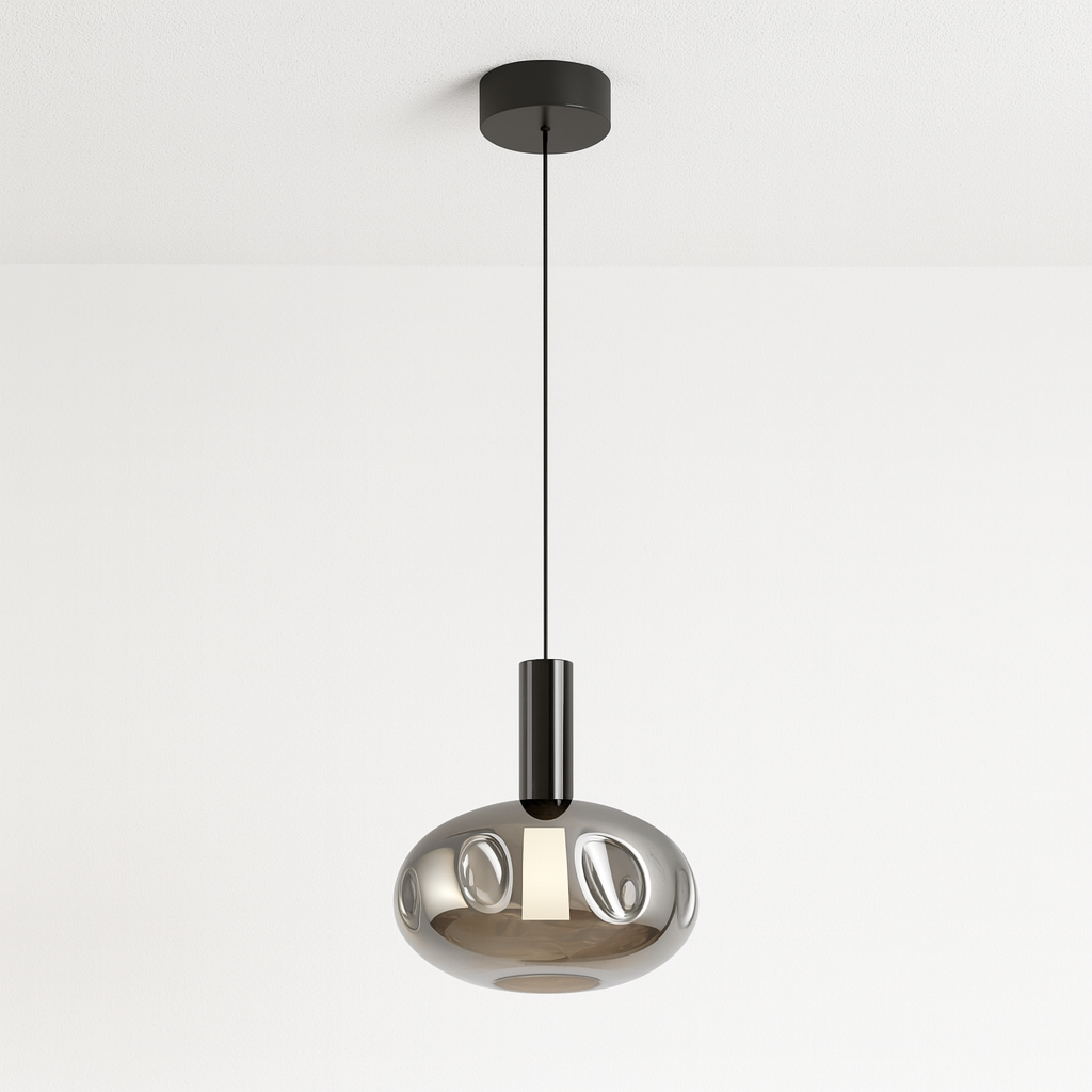 Luminária Pendente Moderna Minimalista LED Metal Vidro Navigli