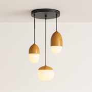 Luminária Pendente Moderna Minimalista Vidro Madeira Sarphati