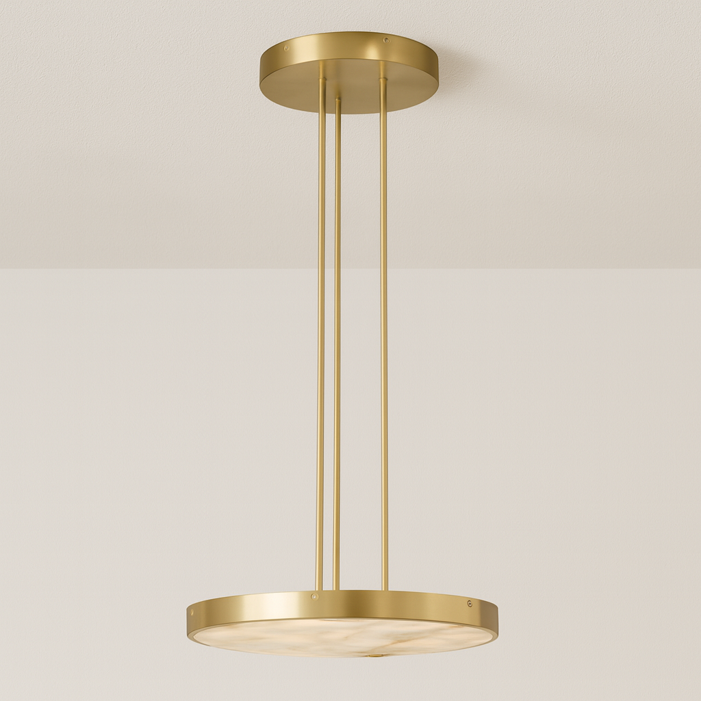 Luminária Pendente Moderno Mármore Metal Stonelet