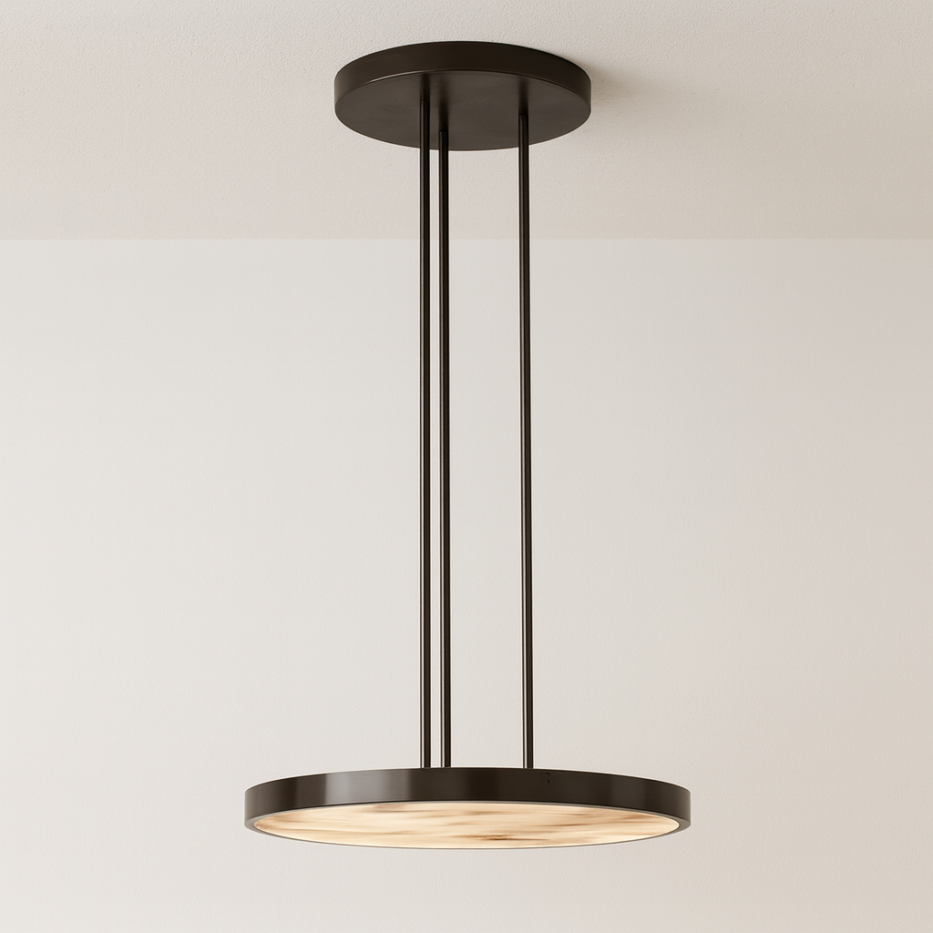 Luminária Pendente Moderno Mármore Metal Stonelet