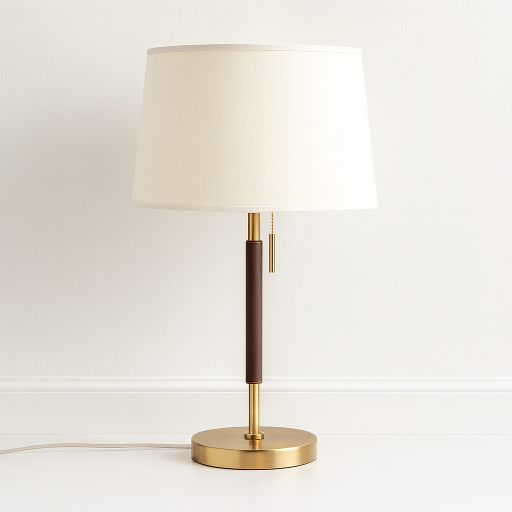 Luminária De Mesa Abajur Moderna Minimalista Metal Tecido Sagene