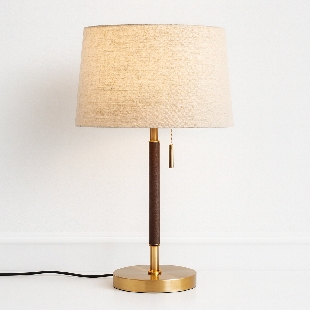 Luminária De Mesa Abajur Moderna Minimalista Metal Tecido Sagene