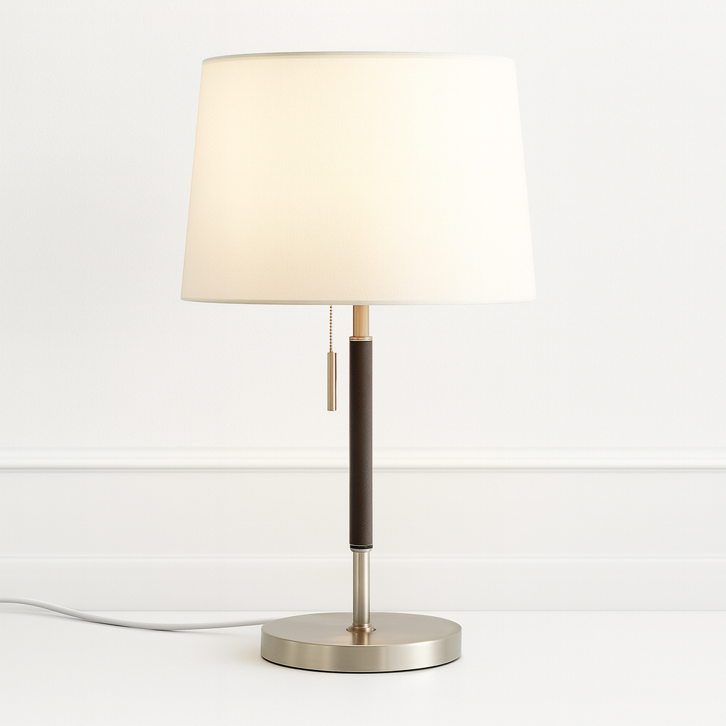 Luminária De Mesa Abajur Moderna Minimalista Metal Tecido Sagene