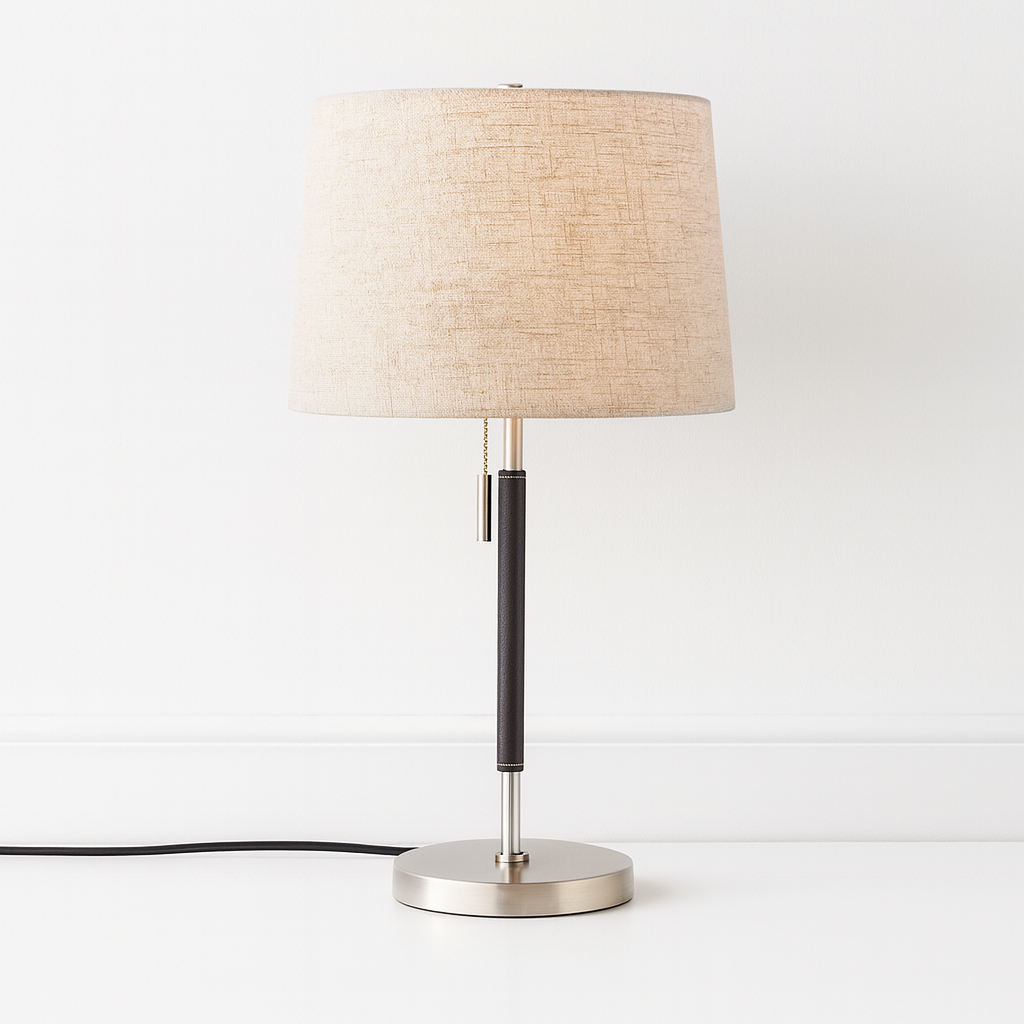 Luminária De Mesa Abajur Moderna Minimalista Metal Tecido Sagene
