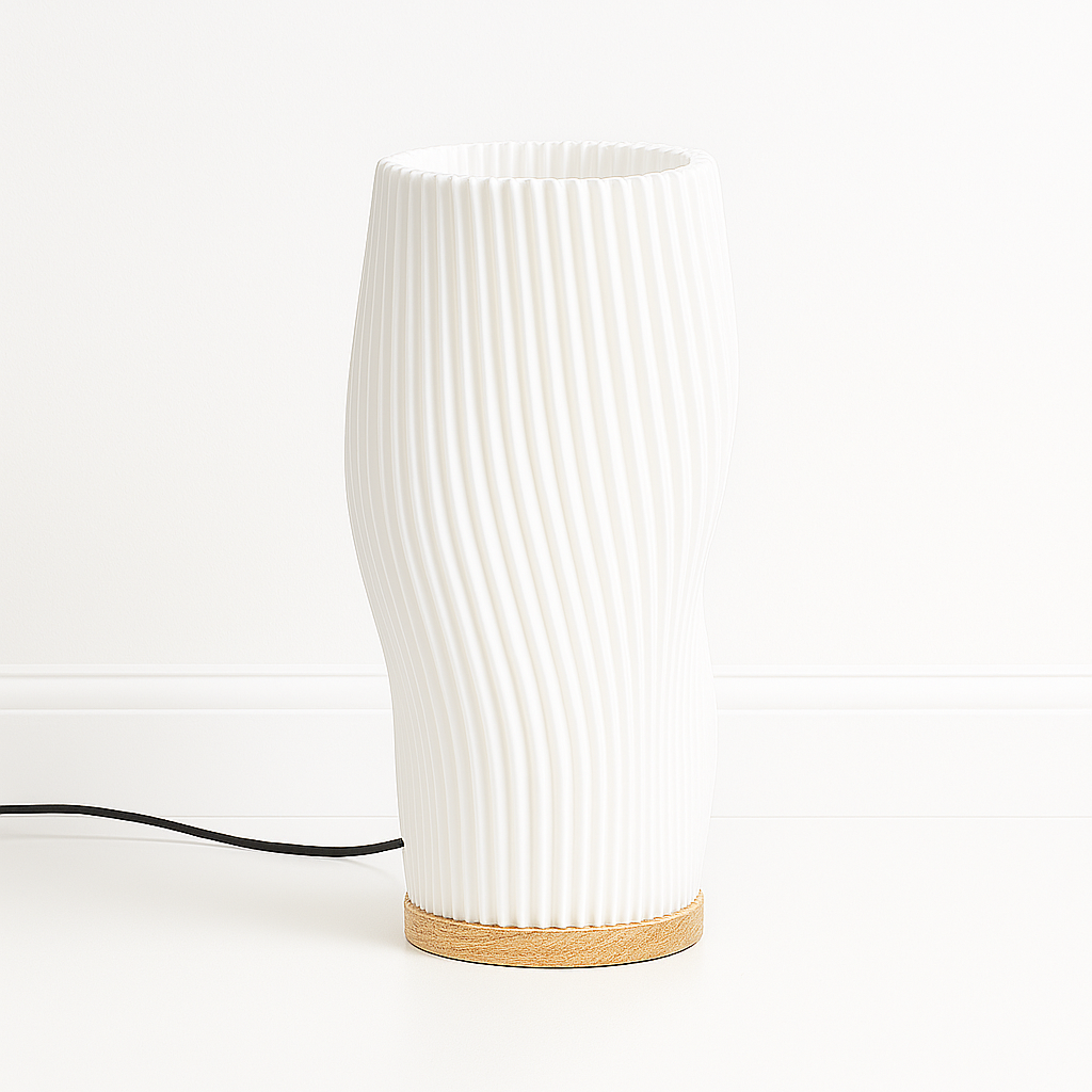 Luminária de Mesa Moderna Minimalista PLA Madeira LED Arsty