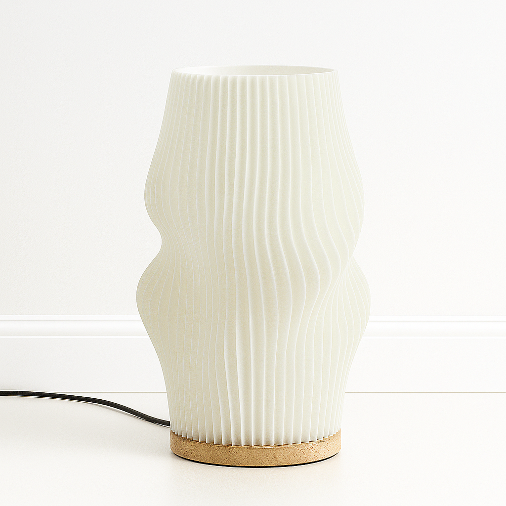 Luminária de Mesa Moderna Minimalista PLA Madeira LED Arsty