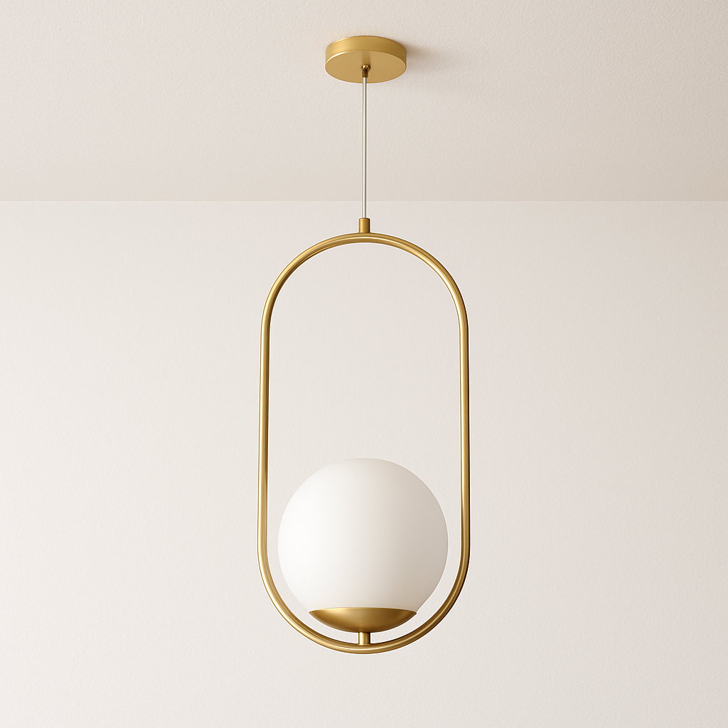 Luminária Pendente Moderno Minimalista Metal Globo Vidro Trivon