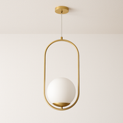 Luminária Pendente Moderno Minimalista Metal Globo Vidro Trivon