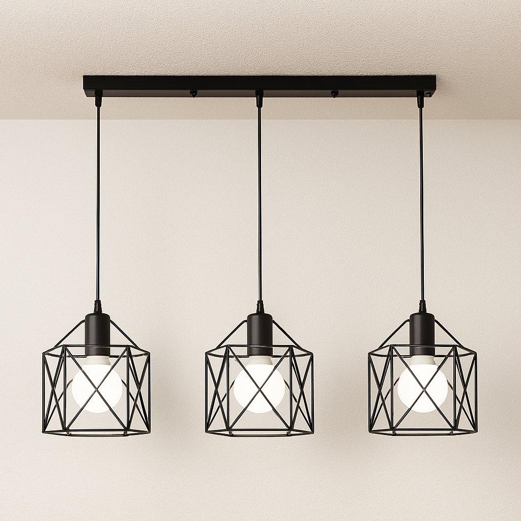Luminária Pendente Moderna Industrial Retrô Aramado Metal Sarnel