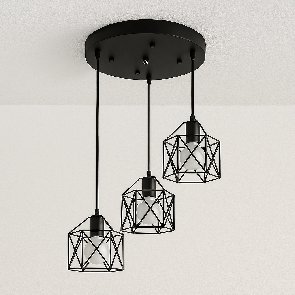 Luminária Pendente Moderna Industrial Retrô Aramado Metal Sarnel