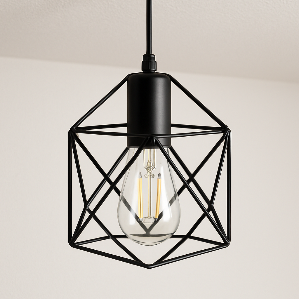 Luminária Pendente Moderna Industrial Retrô Aramado Metal Sarnel