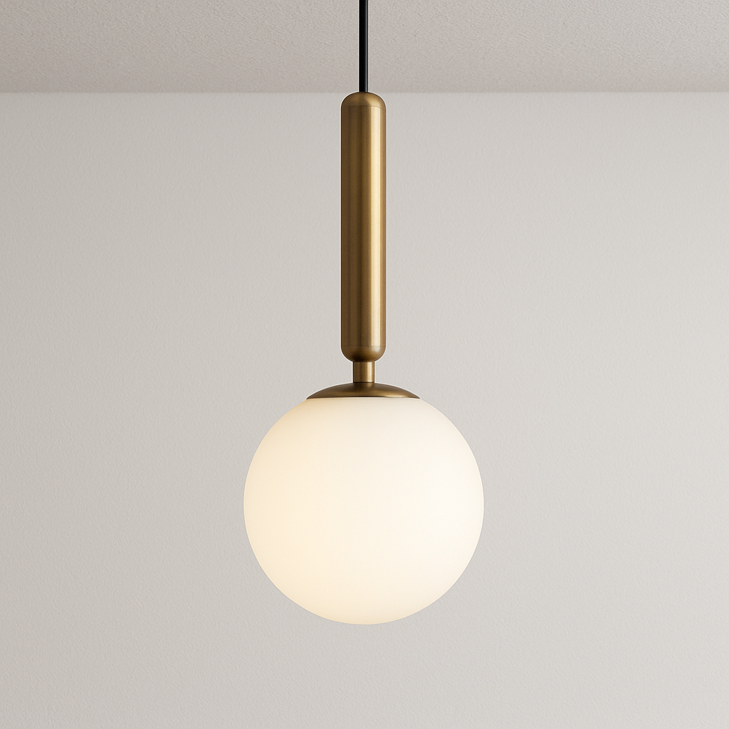 Luminária Pendente Moderno Minimalista Metal Globo Vidro Arvelin