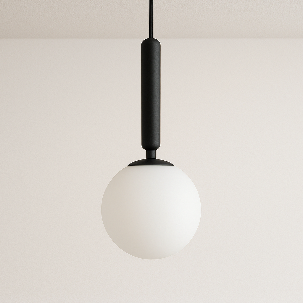 Luminária Pendente Moderno Minimalista Metal Globo Vidro Arvelin
