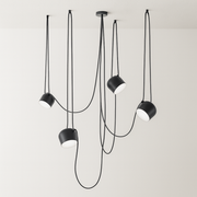 Luminária Pendente Moderna Minimalista 4 Cúpulas Ø18cm Fendral