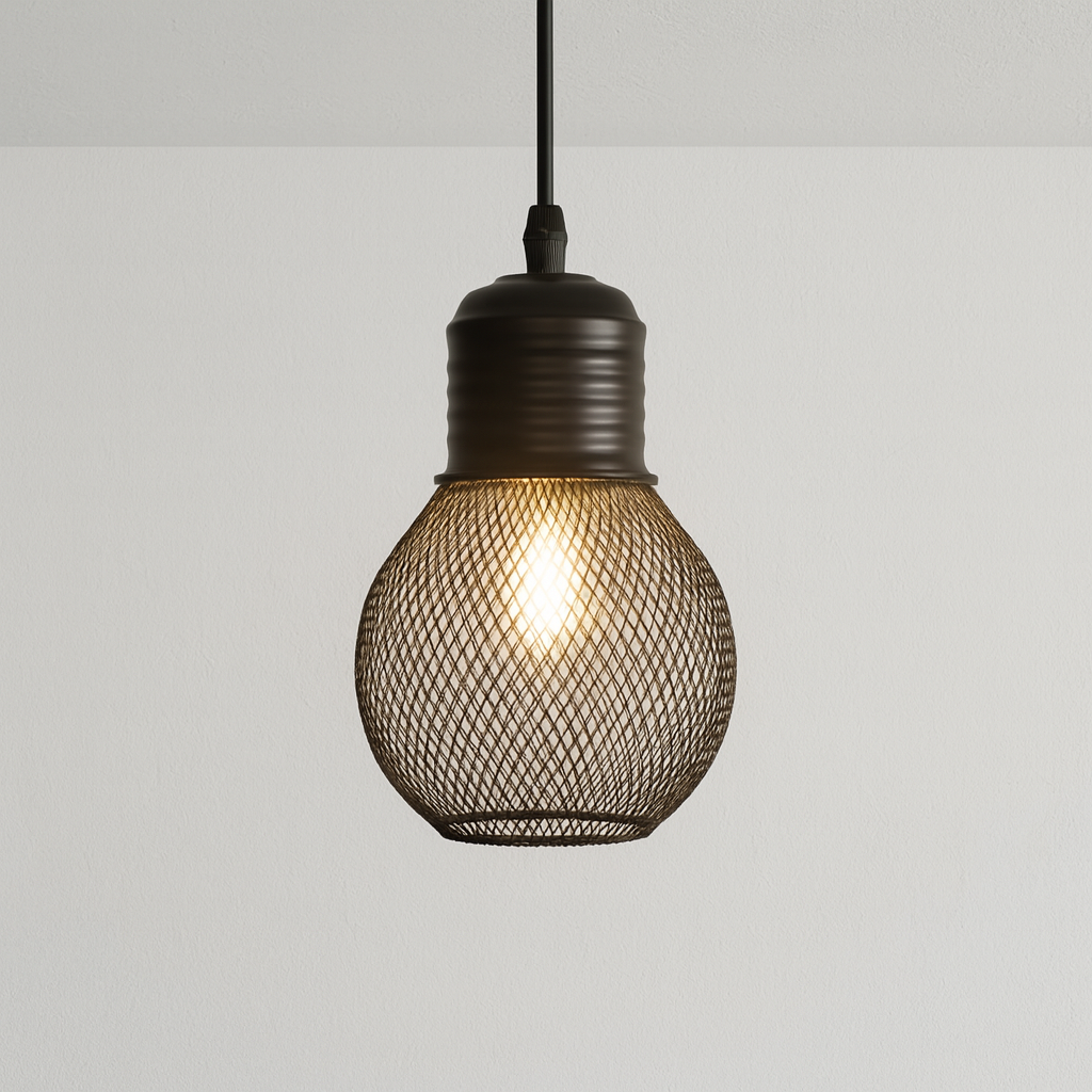 Luminária Pendente Moderno Industrial Retrô Aramado Metal Korthal