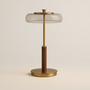 Luminária de Mesa Abajur Moderna Minimalista Metal Vidro Elita