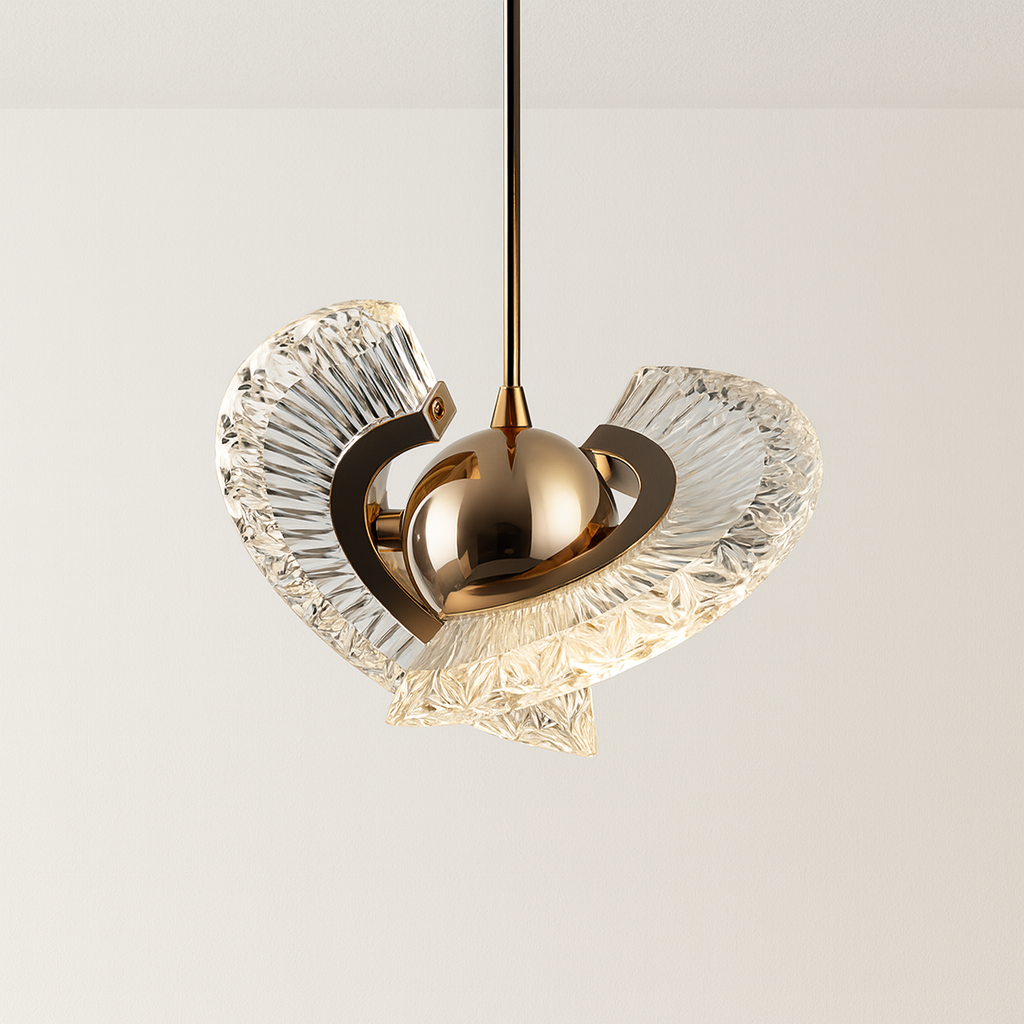 Luminária Pendente Moderno Minimalista Metal Vidro Heart