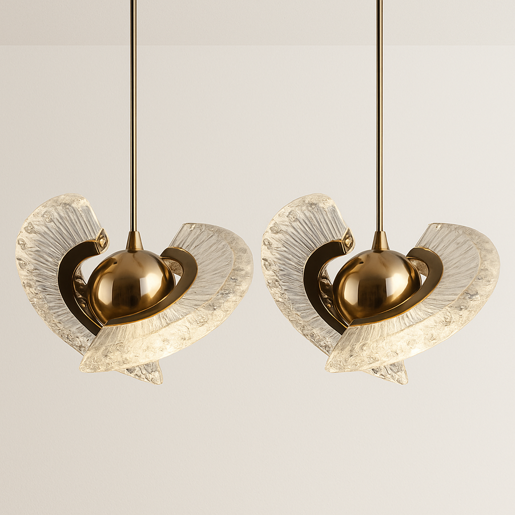 Luminária Pendente Moderno Minimalista Metal Vidro Heart