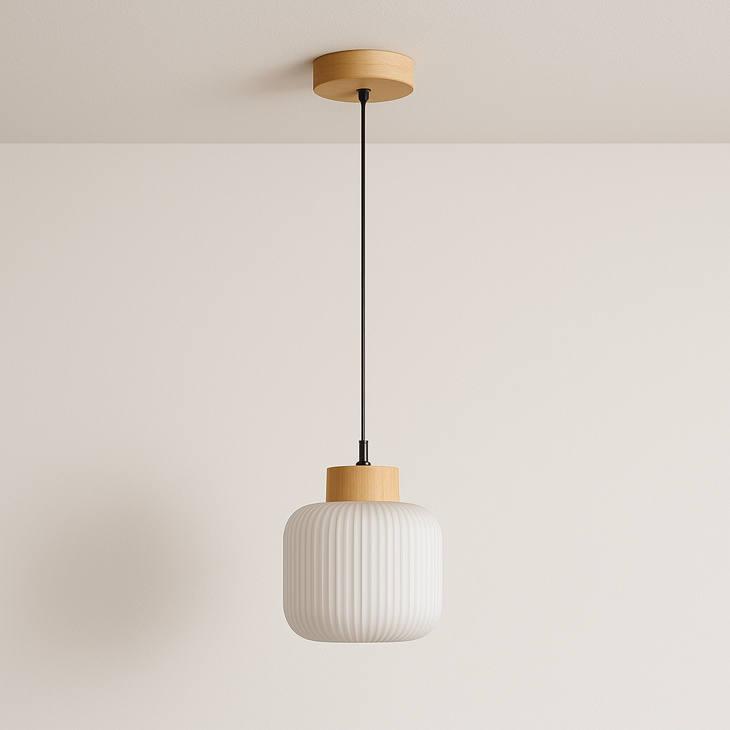 Luminária Pendente Moderno Minimalista Vidro Japonês Quimbra