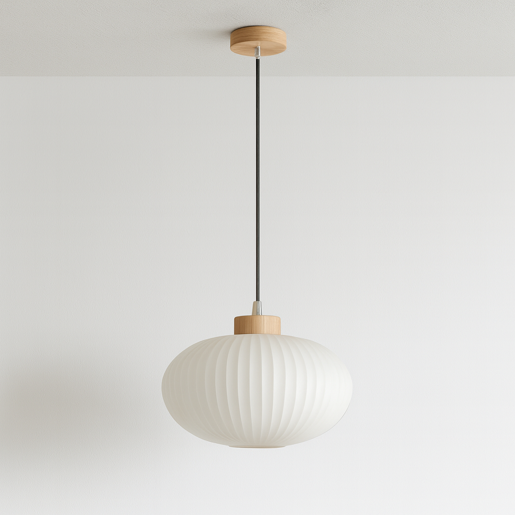 Luminária Pendente Moderno Minimalista Vidro Japonês Quimbra