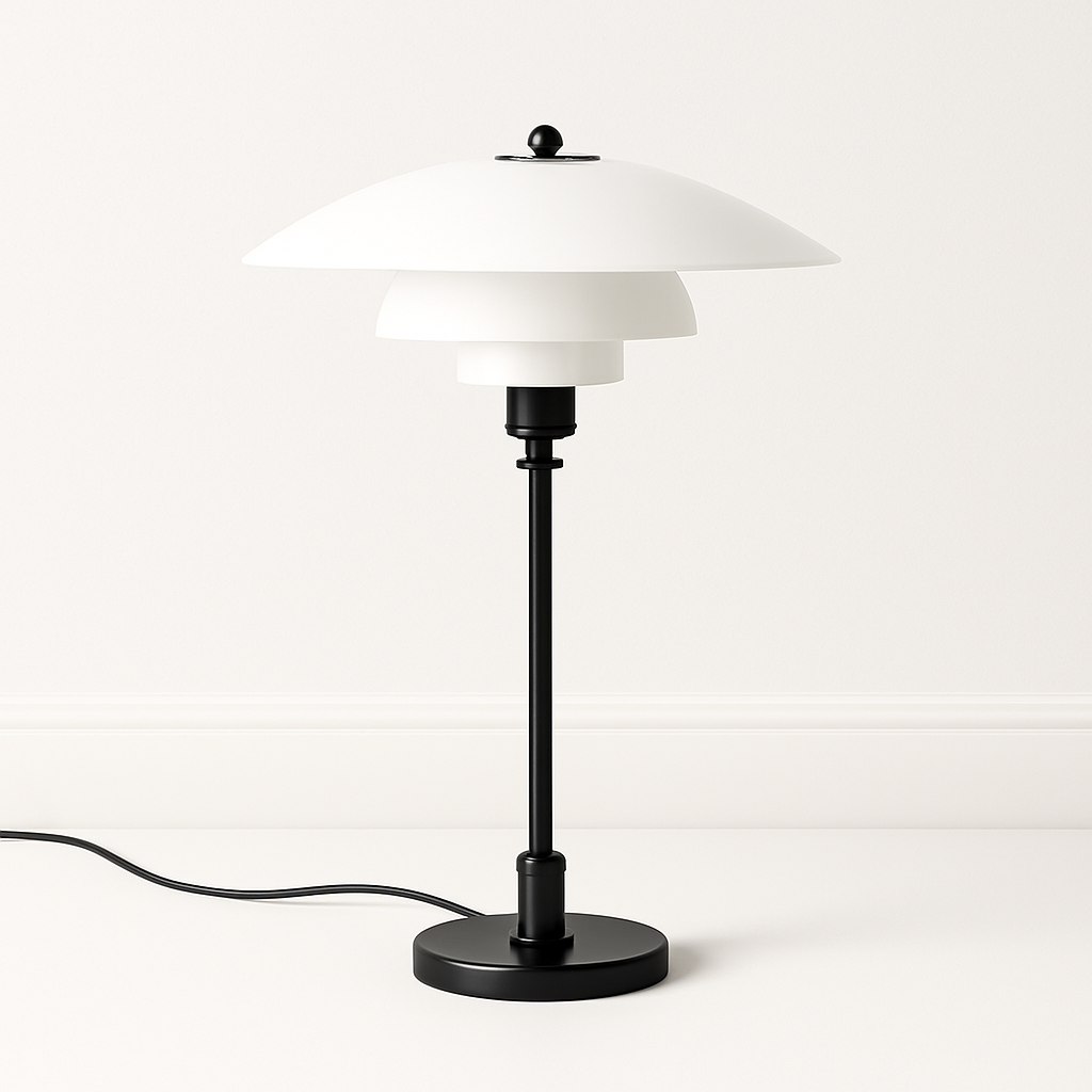 Luminária de Mesa Moderna Minimalista Metal Vidro Kaleva