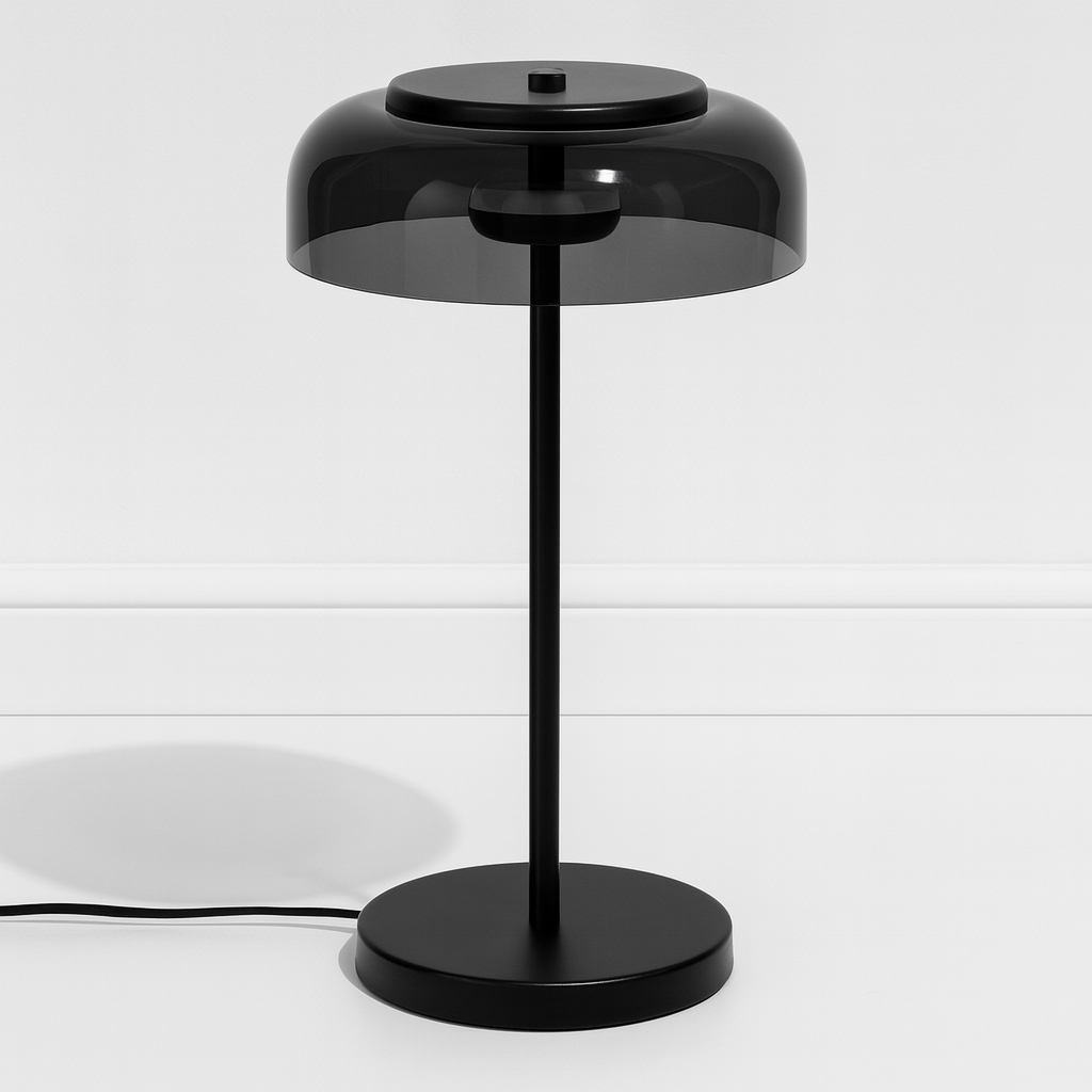 Luminária de Mesa Abajur Moderna Minimalista Metal Vidro LED Gulda
