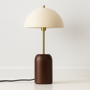 Luminária de Mesa Abajur Moderna Minimalista Metal Madeira Pério