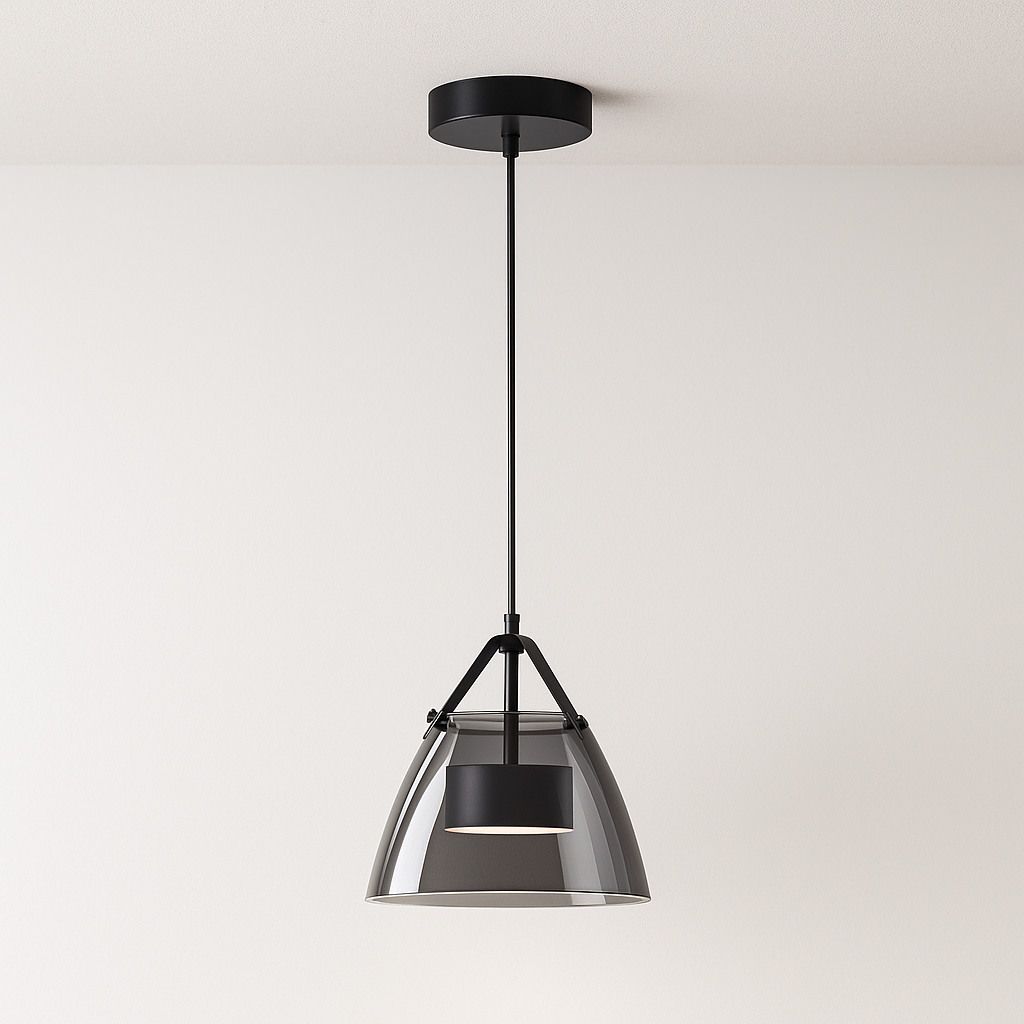 Luminária Pendente Moderna Minimalista LED Vidro Metal Fenway