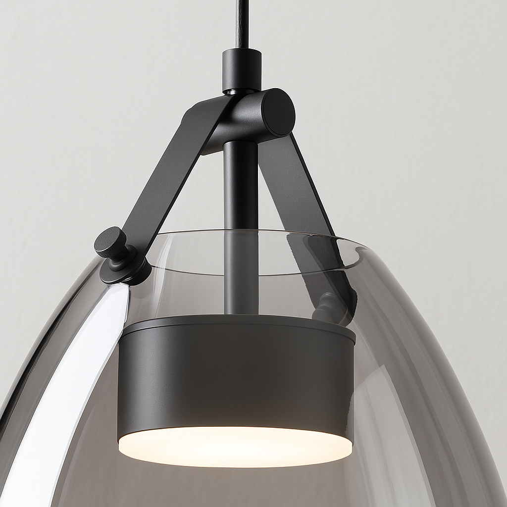 Luminária Pendente Moderna Minimalista LED Vidro Metal Fenway