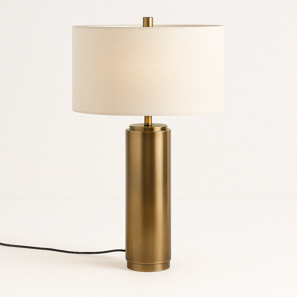 Luminária de Mesa Abajur Moderna Tecido Metal Meye - ABAZZUR™