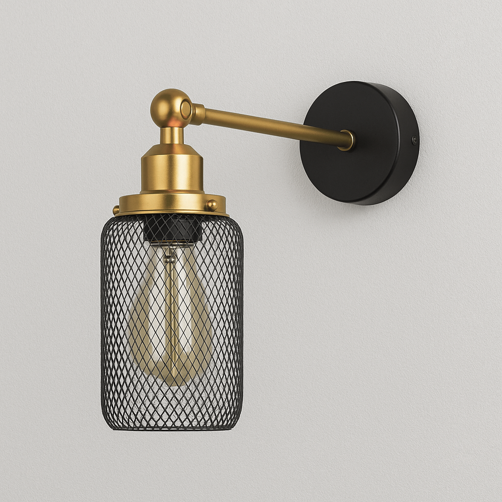 Luminária Arandela Industrial Aramada Vintage Retrô Articulada El Born - ABAZZUR™