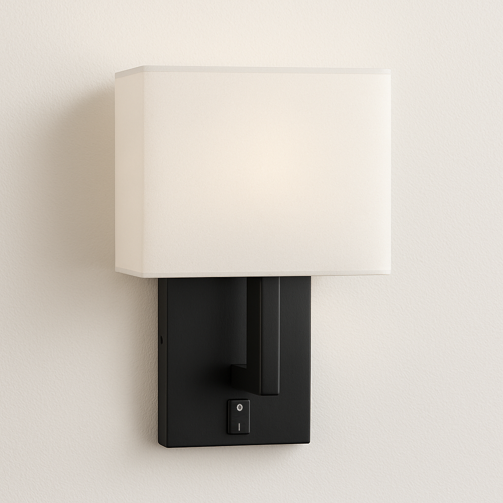 Luminária Arandela Minimalista Clássica Metal Tecido Sidny - ABAZZUR™