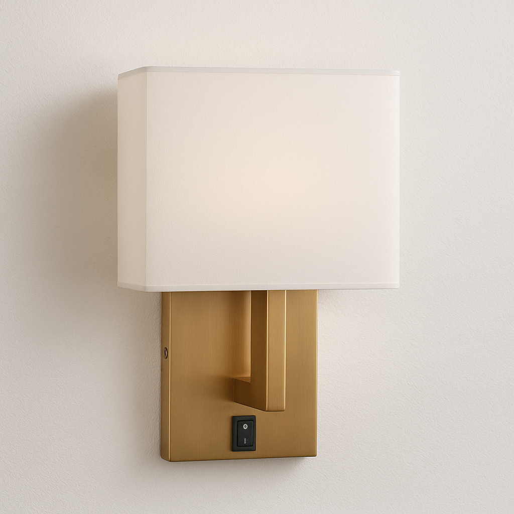 Luminária Arandela Minimalista Clássica Metal Tecido Sidny - ABAZZUR™