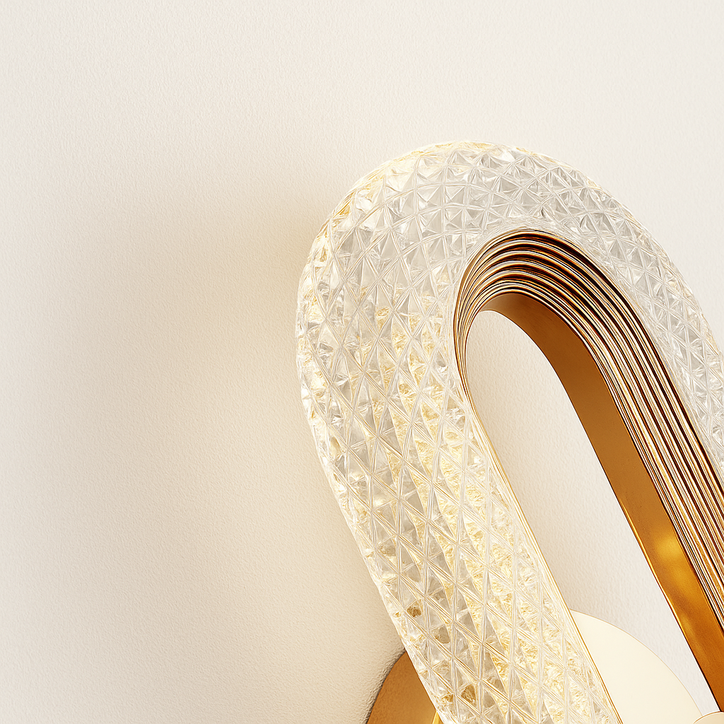 Luminária Arandela Moderna Clássica Cristal Dourado Belleville - ABAZZUR™