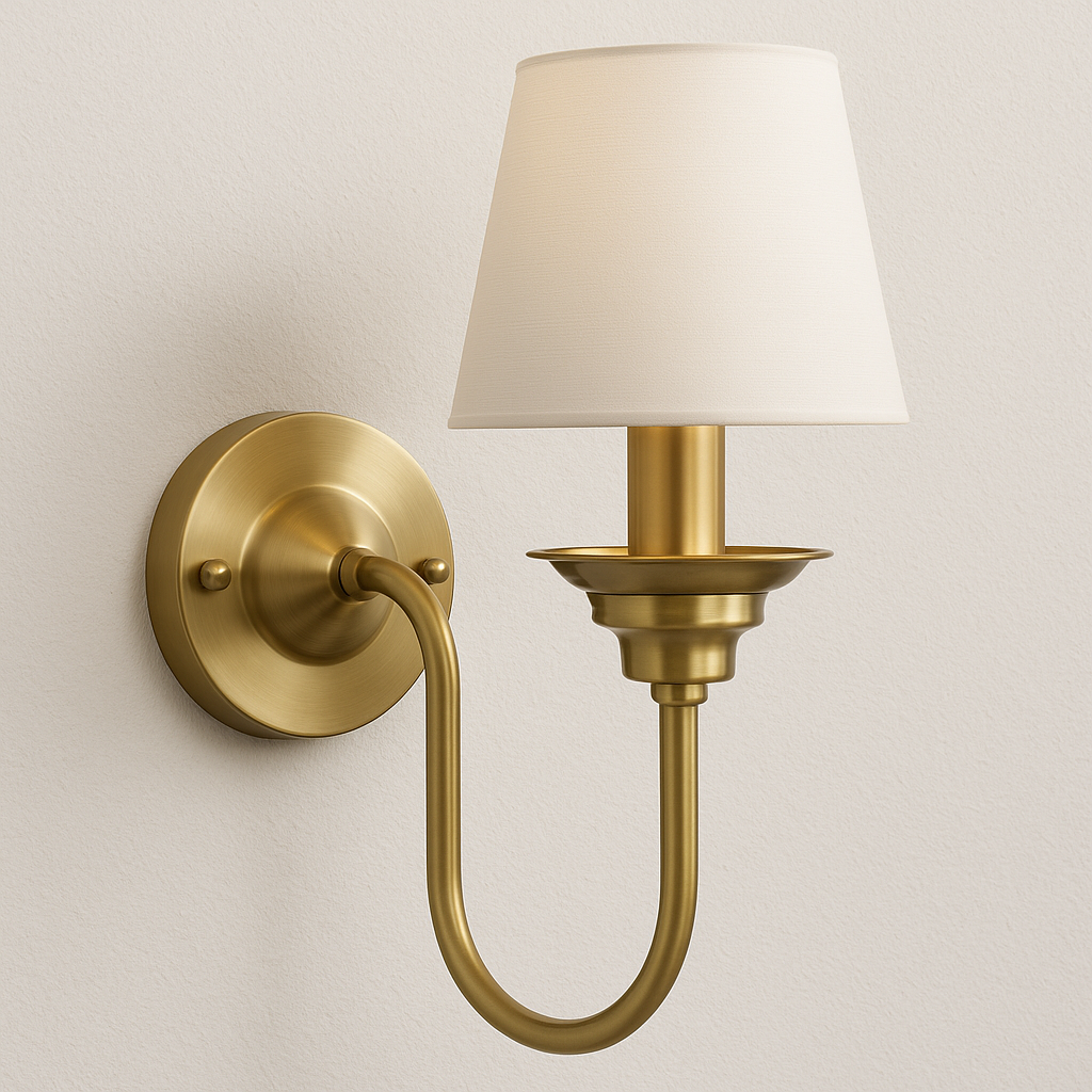 Luminária Arandela Moderna Clássica Cúpula Tecido Metal Romsey - ABAZZUR™