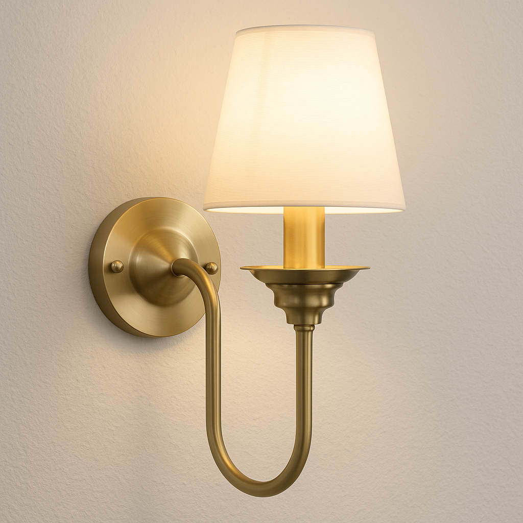 Luminária Arandela Moderna Clássica Cúpula Tecido Metal Romsey - ABAZZUR™