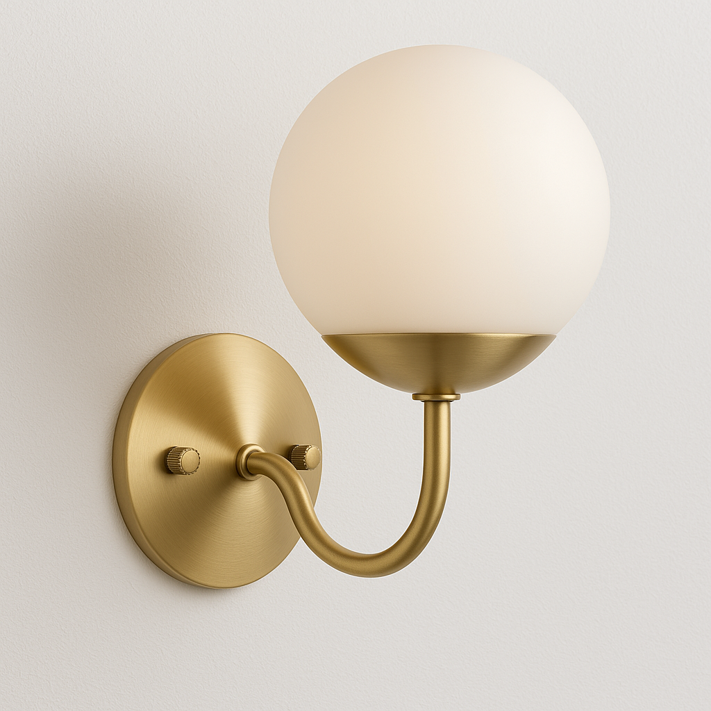 Luminária Arandela Moderna Clássica Globo de Vidro Metal Elisee - ABAZZUR™