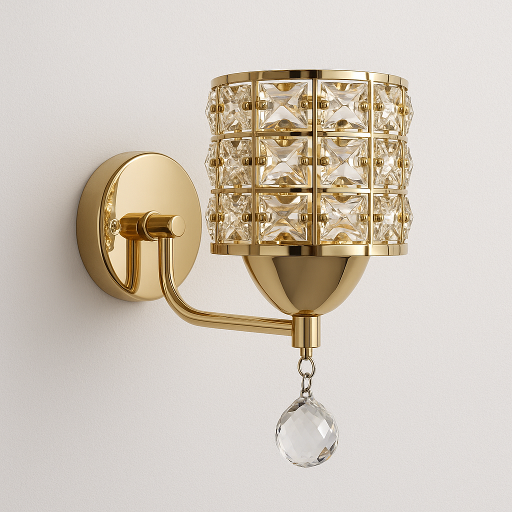 Luminária Arandela Moderna Clássica Metal Cristal Daiba - ABAZZUR™