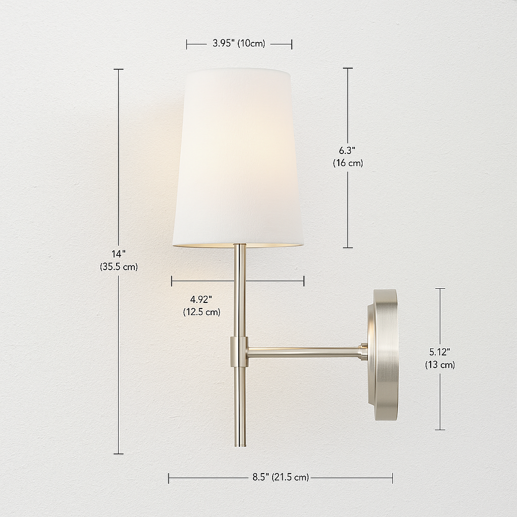 Luminária Arandela Moderna Clássica Metal Cúpula Kalk - ABAZZUR™