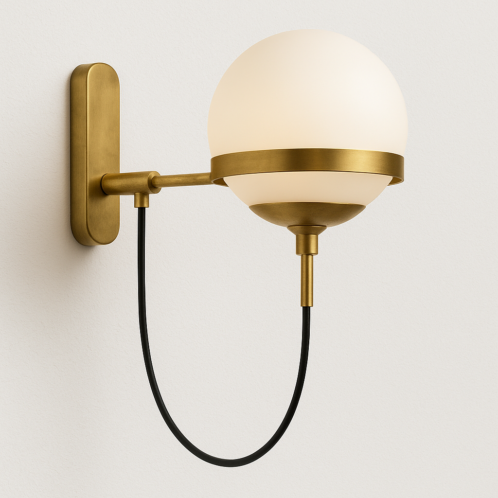 Luminária Arandela Moderna Clássica Metal Globo de Vidro Peoni - ABAZZUR™