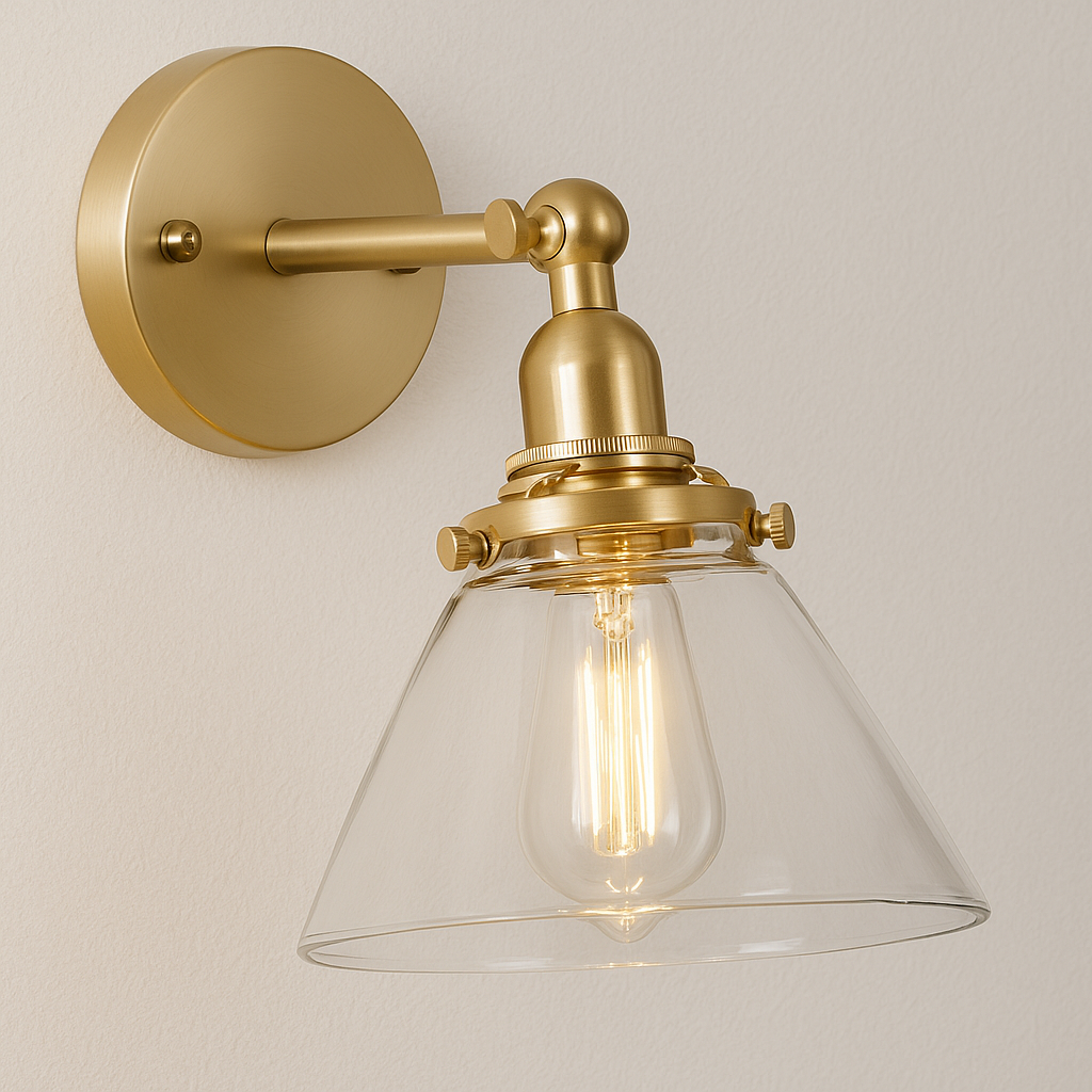Luminária Arandela Moderna Clássica Metal Vidro Articulada Lejana - ABAZZUR™