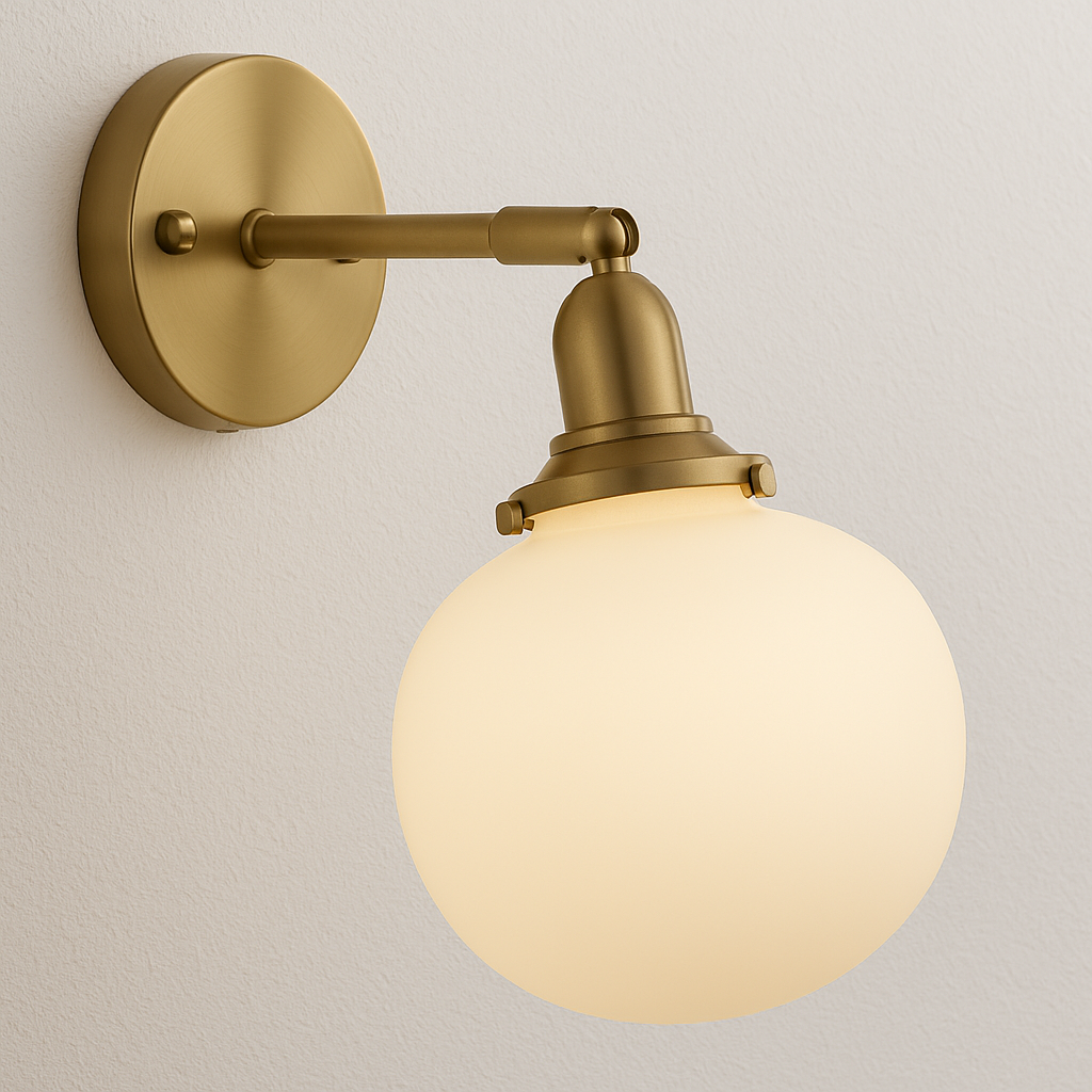 Luminária Arandela Moderna Clássica Vidro Metal Articulada Telheiras - ABAZZUR™