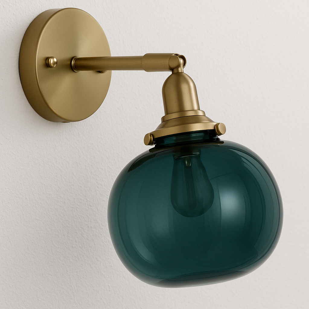 Luminária Arandela Moderna Clássica Vidro Metal Articulada Telheiras - ABAZZUR™