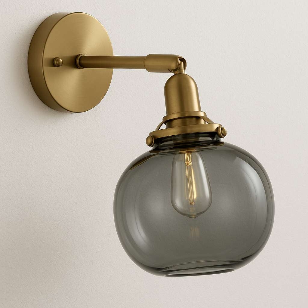 Luminária Arandela Moderna Clássica Vidro Metal Articulada Telheiras - ABAZZUR™