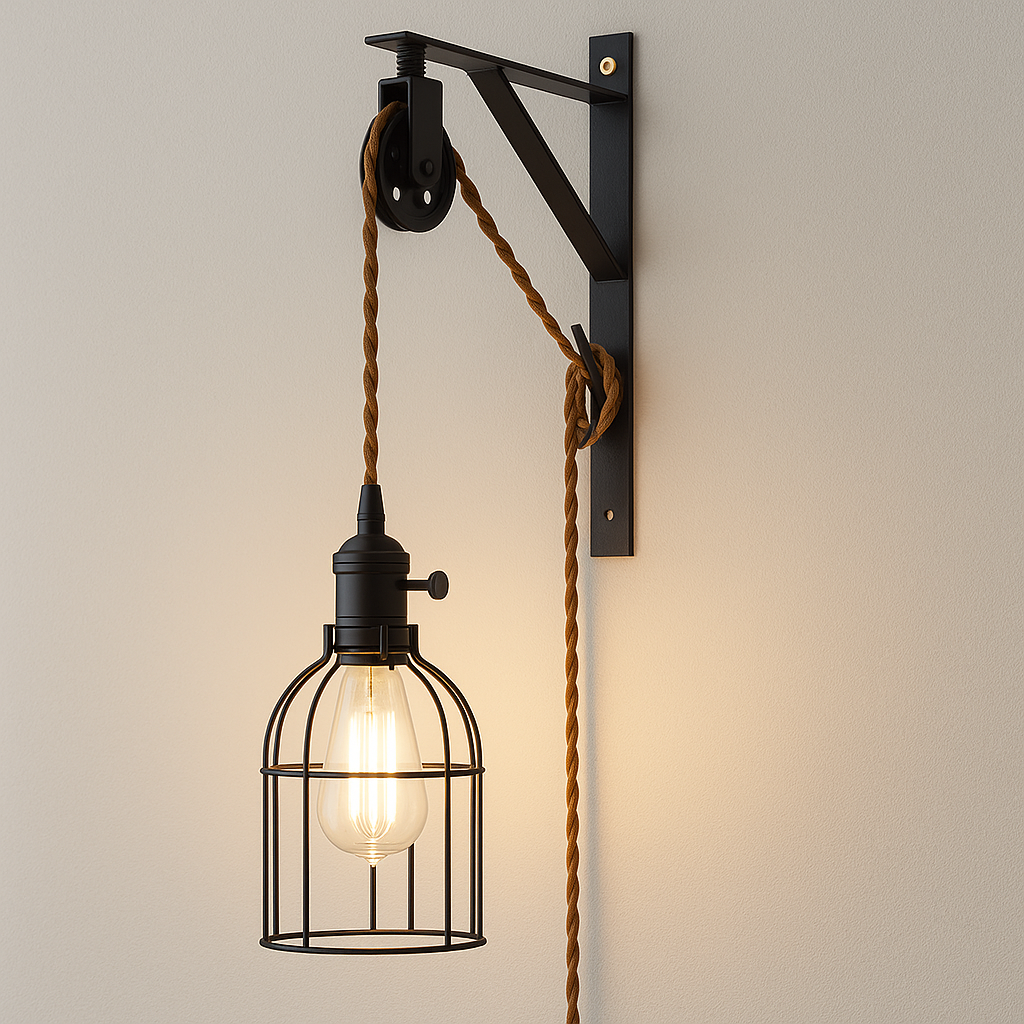 Luminária Arandela Moderna Industrial Retrô Aramada Corda Gannit - ABAZZUR™