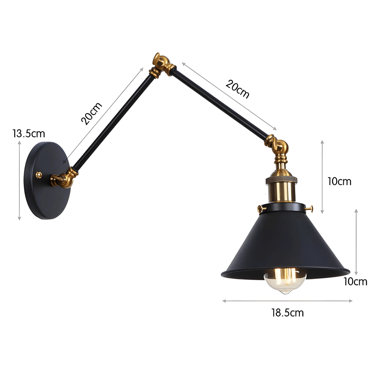 Luminária Arandela Moderna Industrial Retrô Articulada Metal La Bastide - ABAZZUR™