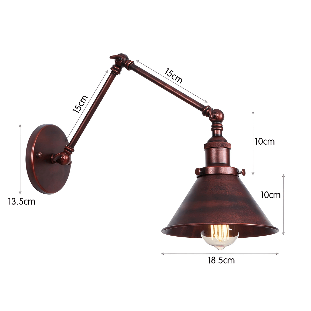 Luminária Arandela Moderna Industrial Retrô Articulada Metal La Bastide - ABAZZUR™