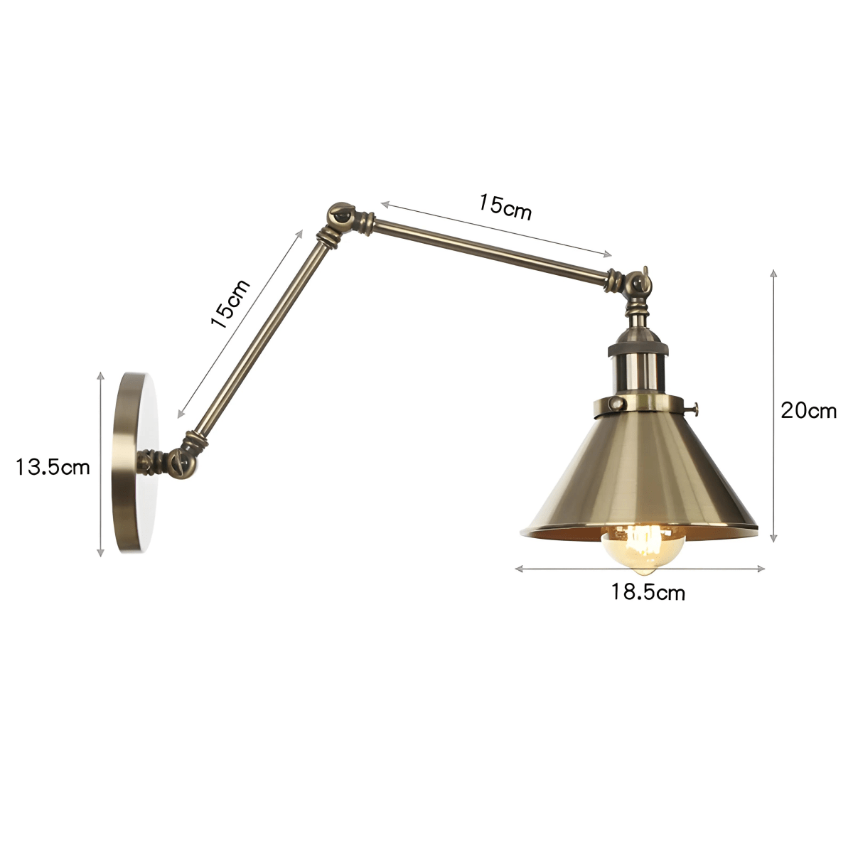 Luminária Arandela Moderna Industrial Retrô Articulada Metal La Bastide - ABAZZUR™