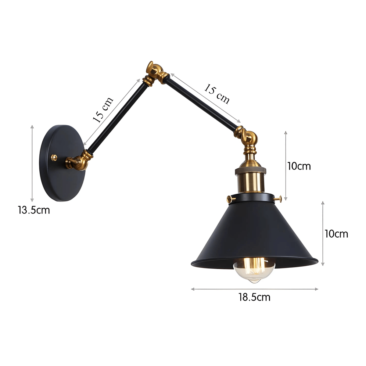 Luminária Arandela Moderna Industrial Retrô Articulada Metal La Bastide - ABAZZUR™